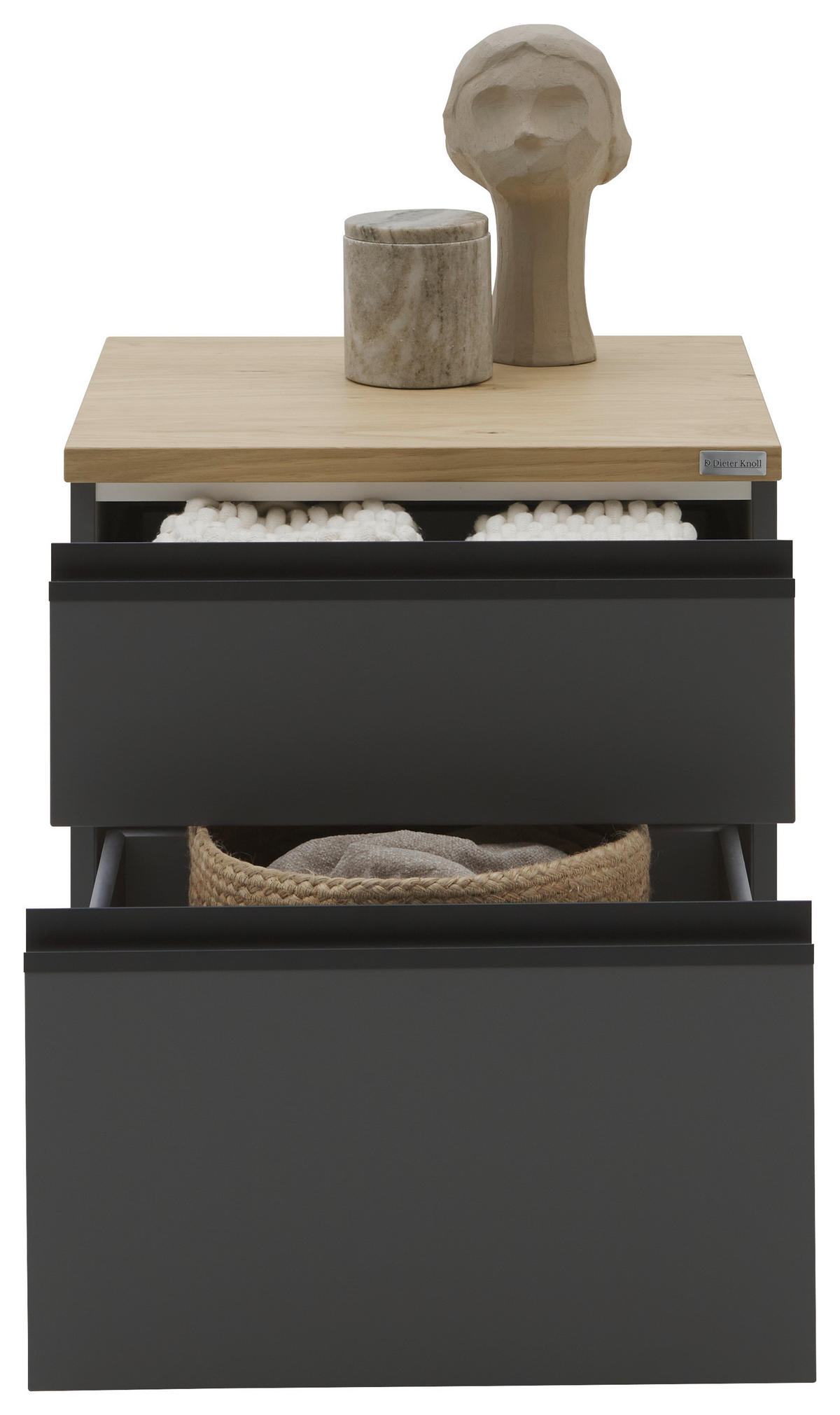 KOMMODE  in 45/46/41 cm  - Eichefarben/Silberfarben, Design, Holzwerkstoff/Kunststoff (45/46/41cm) - Dieter Knoll