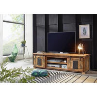 TV DIEL, mangové drevo, prírodná farba, 180/50/55 cm - prírodná farba, Konventionell, kov/drevo (180/50/55cm) - Livetastic