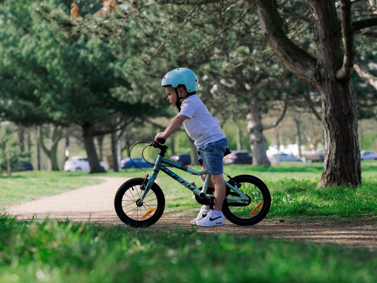 KINDERFAHRRAD 14 Zoll  - Grün, Basics, Metall (35/56/105cm)