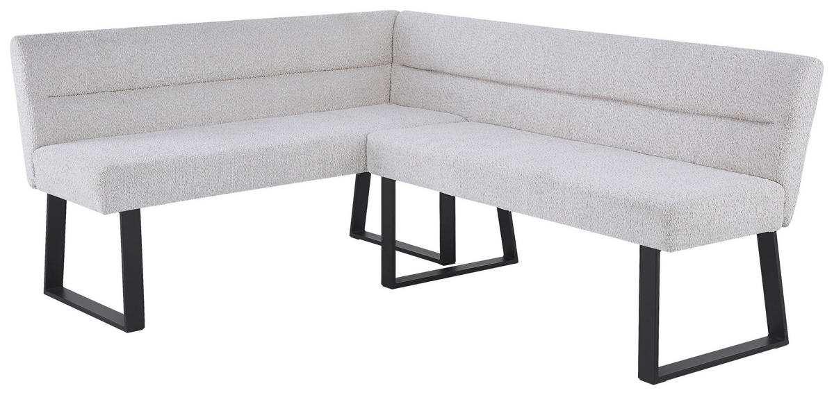 ECKBANK 150/190 cm  in Beige  - Beige/Schwarz, KONVENTIONELL, Textil/Metall (150/190cm) - MID.YOU