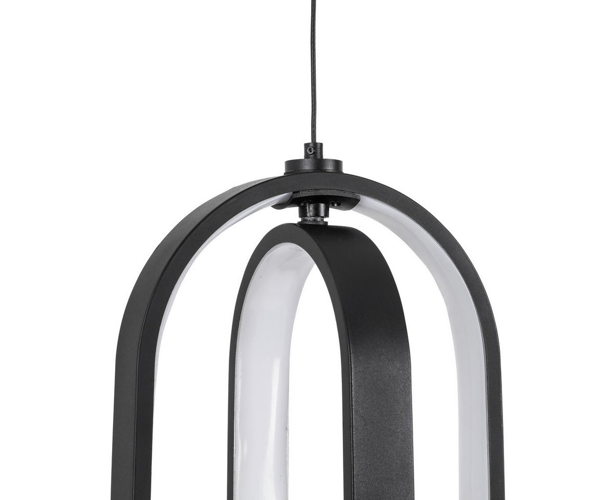 ZÁVESNÉ LED SVIETIDLO, 21/200 cm  - čierna, Design, kov/plast (21/200cm) - Novel