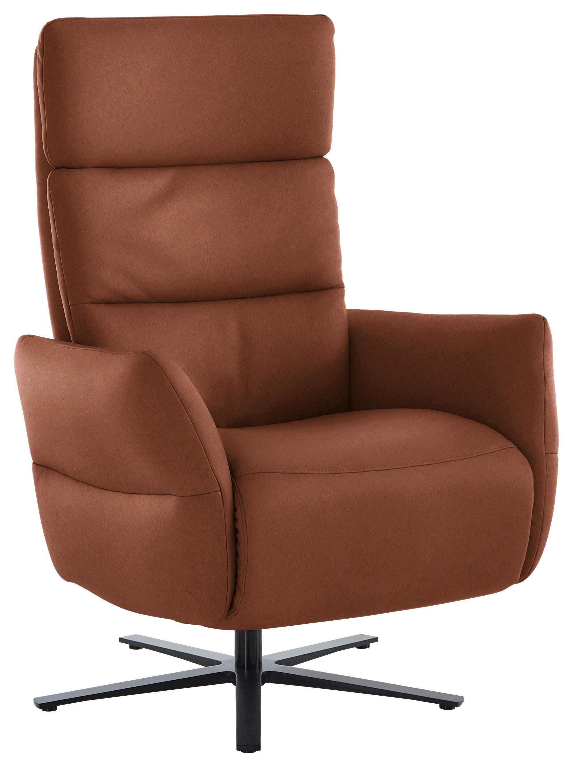 RELAXSESSEL in Leder Cognac  - Cognac/Schwarz, Design, Leder/Metall (82/119/85cm) - Dieter Knoll