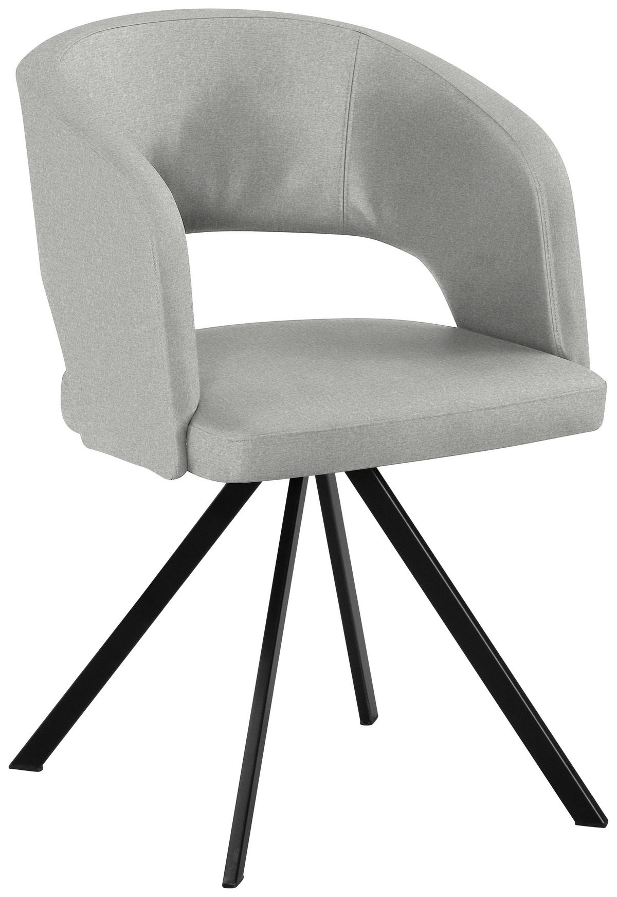 ARMLEHNSTUHL Stahl Samt  - Creme/Schwarz, Konventionell, Textil/Metall (56/84/59cm) - Moderano