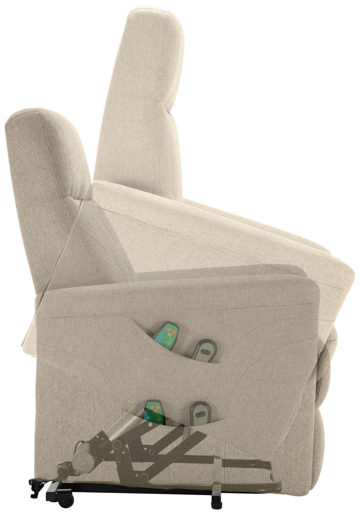 MASSAGESESSEL Mikrofaser Naturfarben    - Schwarz/Naturfarben, KONVENTIONELL, Kunststoff/Textil (72/102/86cm) - MID.YOU