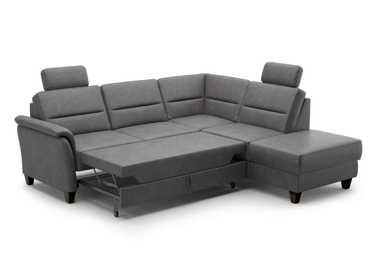 ECKSOFA in Mikrofaser Anthrazit  - Wengefarben/Anthrazit, Konventionell, Holz/Textil (236/212cm) - Sit & More