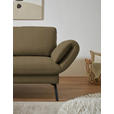 ECKSOFA  in Flachgewebe Khaki Armteilverstellung, Relaxfunktion, Drehsitzfunktion  175-224/255-365 cm  - Khaki/Schwarz, Design, Textil/Metall (175-224/255-365cm) - Dieter Knoll