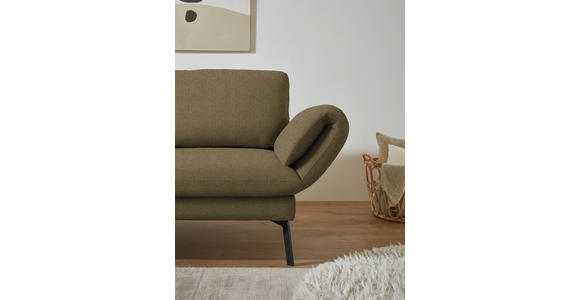 ECKSOFA  in Flachgewebe Khaki Armteilverstellung, Relaxfunktion, Drehsitzfunktion  175-224/255-365 cm  - Khaki/Schwarz, Design, Textil/Metall (175-224/255-365cm) - Dieter Knoll