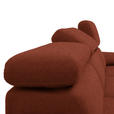 ECKSOFA in Velours Rostfarben  - Rostfarben/Schwarz, Design, Textil/Metall (187/295cm) - Novel