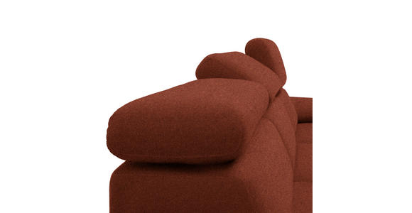 ECKSOFA in Velours Rostfarben  - Rostfarben/Schwarz, Design, Textil/Metall (187/295cm) - Novel