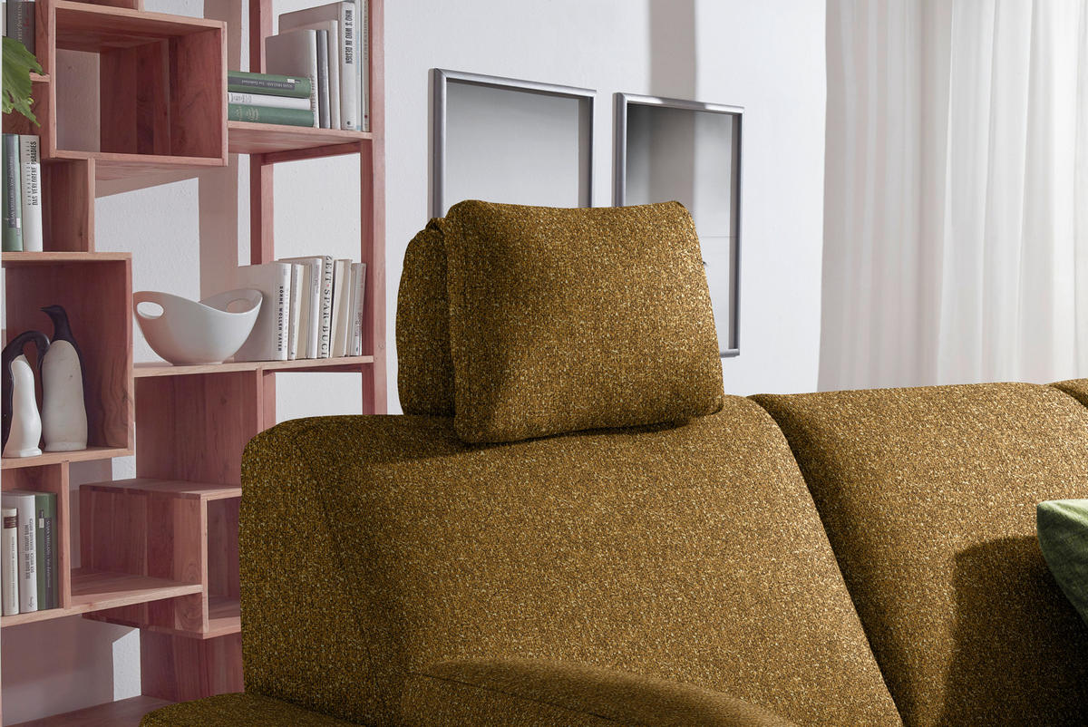 WOHNLANDSCHAFT  in Mikrovelours Senfgelb  - Anthrazit/Senfgelb, KONVENTIONELL, Textil (158/323/237cm) - Sedda