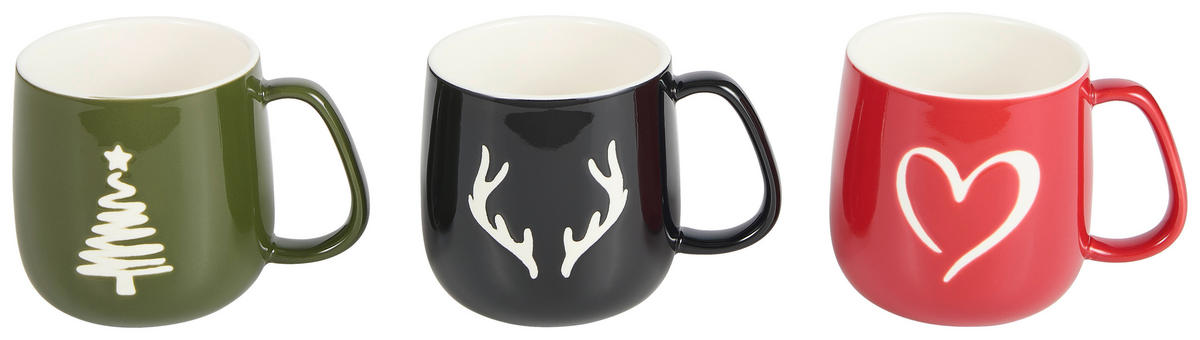 KAFFEEBECHER 450 ml  - Grün, Lifestyle, Keramik (9/9,7cm) - X-Mas