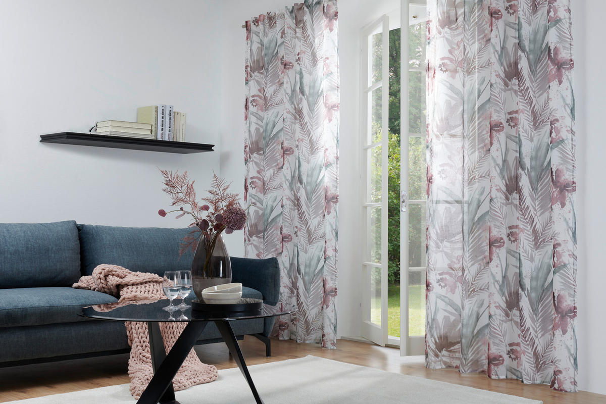 FERTIGVORHANG halbtransparent  - Aubergine, Konventionell, Textil (140/245cm) - Esposa