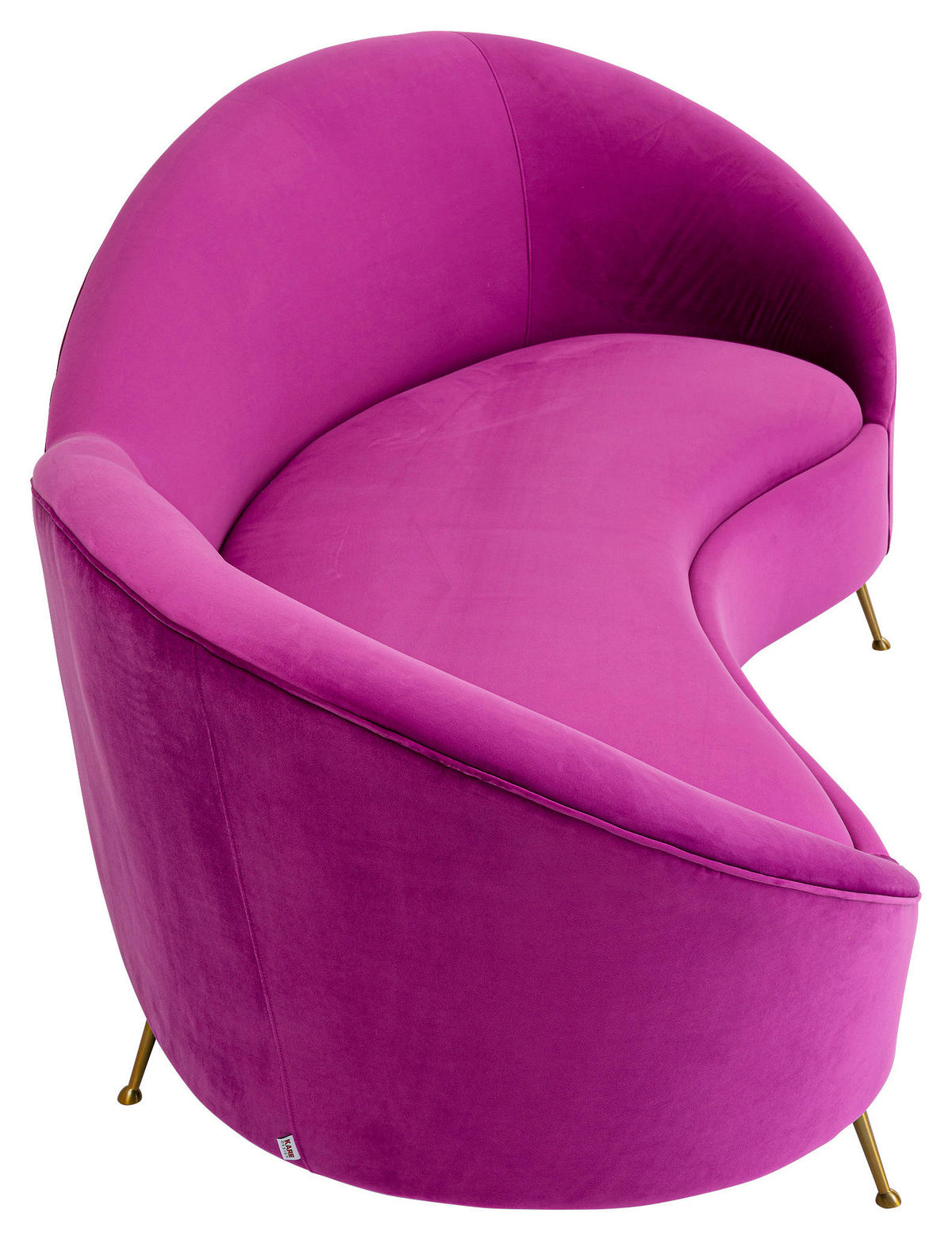 3-SITZER-SOFA Samt Lila  - Lila, Design, Textil/Metall (232/83/104cm) - Kare-Design