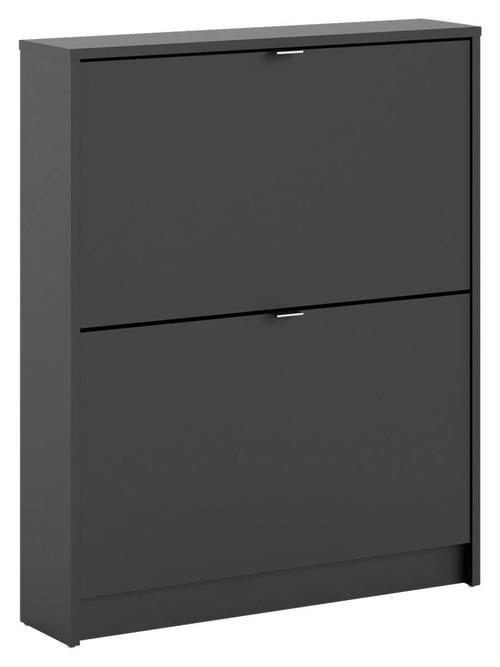 SKOSKÅP 70,3/85,2/16,55 cm  - aluminiumfärgad/svart, Design, metall/trämaterial (70,3/85,2/16,55cm) - Best Price