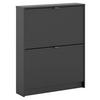 SKOSKÅP 70,3/85,2/16,55 cm  - aluminiumfärgad/svart, Design, metall/trämaterial (70,3/85,2/16,55cm) - Best Price