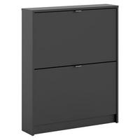 SKOSKÅP  i 70,3/85,2/16,55 cm  - aluminiumfärgad/svart, Design, metall/trämaterial (70,3/85,2/16,55cm) - Best Price