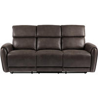 RECLINERSOFFA i läderimitation brun  - brun/ljusgrå, Klassisk, metall/trä (210/102/99cm) - Best Price