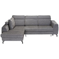 ECKSOFA Dunkelgrau Chenille  - Dunkelgrau/Schwarz, KONVENTIONELL, Textil/Metall (185/266cm) - Carryhome