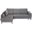 ECKSOFA Dunkelgrau Chenille  - Dunkelgrau/Schwarz, KONVENTIONELL, Textil/Metall (185/266cm) - Carryhome