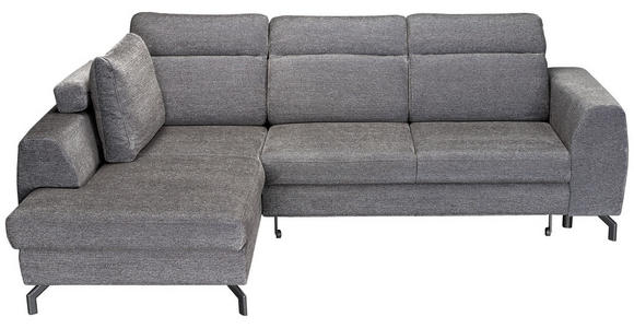ECKSOFA Dunkelgrau Chenille  - Dunkelgrau/Schwarz, KONVENTIONELL, Textil/Metall (185/266cm) - Carryhome