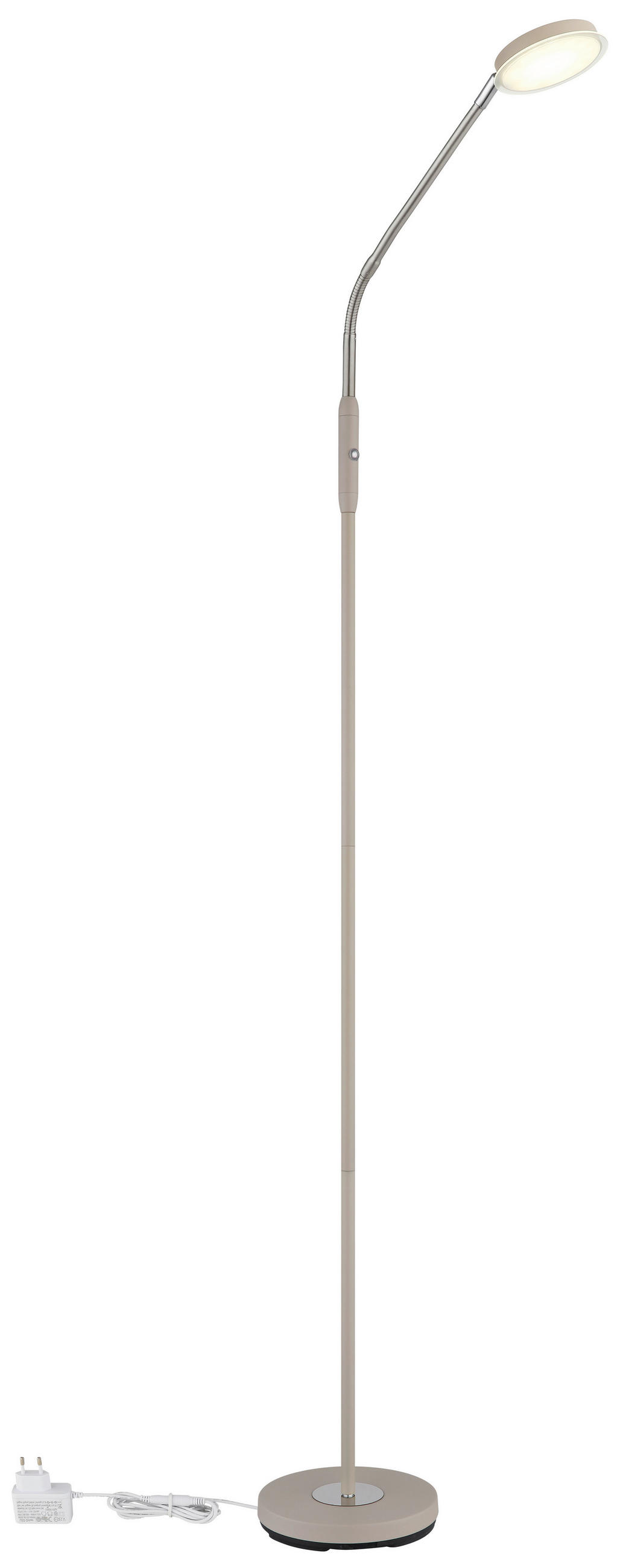 LED-STEHLEUCHTE Silvio 52/20/173 cm  - Sandfarben/Klar, Design, Kunststoff/Metall (52/20/173cm)