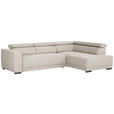 ECKSOFA Beige Struktur  - Beige/Schwarz, Design, Kunststoff/Textil (284/205cm) - Xora