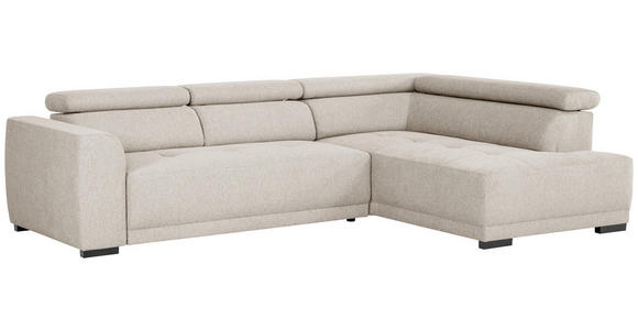 ECKSOFA Beige Struktur - Beige/Schwarz, Design, Kunststoff/Textil (284/205cm) - Xora