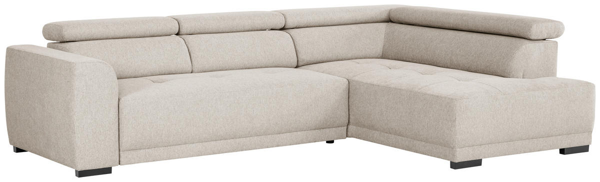 ECKSOFA Beige Struktur  - Beige/Schwarz, Design, Kunststoff/Textil (284/205cm) - Xora