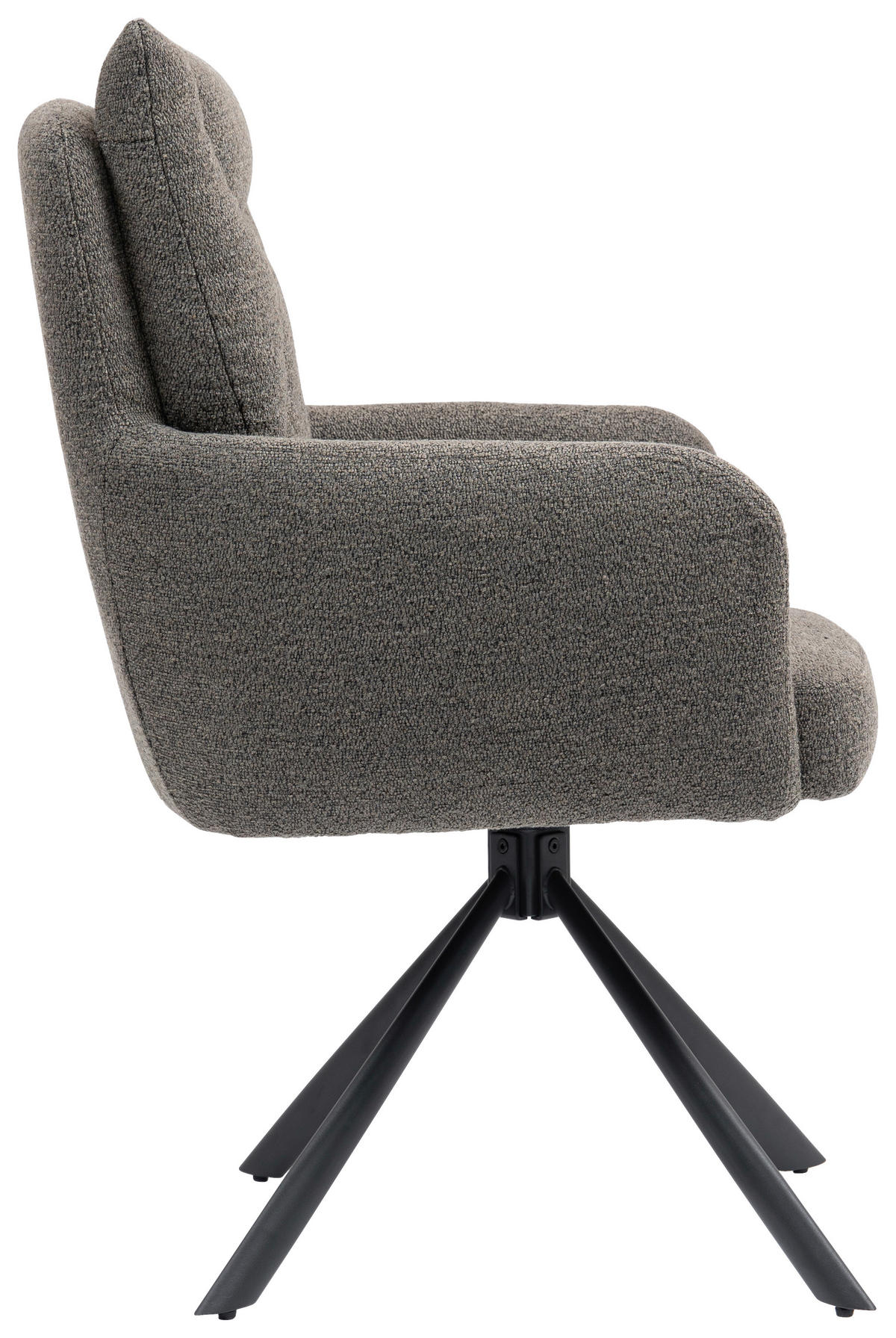 ARMLEHNSTUHL  in Eisen  - Schwarz/Braun, KONVENTIONELL, Textil/Metall (60/92/67cm) - MID.YOU