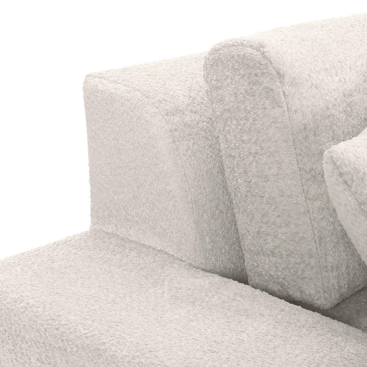 ECKSOFA  Beige Bouclé  - Greige/Beige, MODERN, Kunststoff/Textil (255/255cm) - Landscape