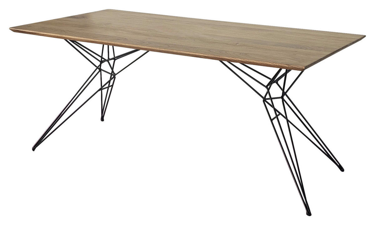 ESSTISCH Akazie vollmassiv rechteckig Schwarz, Akaziefarben  - Schwarz/Akaziefarben, LIFESTYLE, Holz/Metall (175/90/76cm) - home24