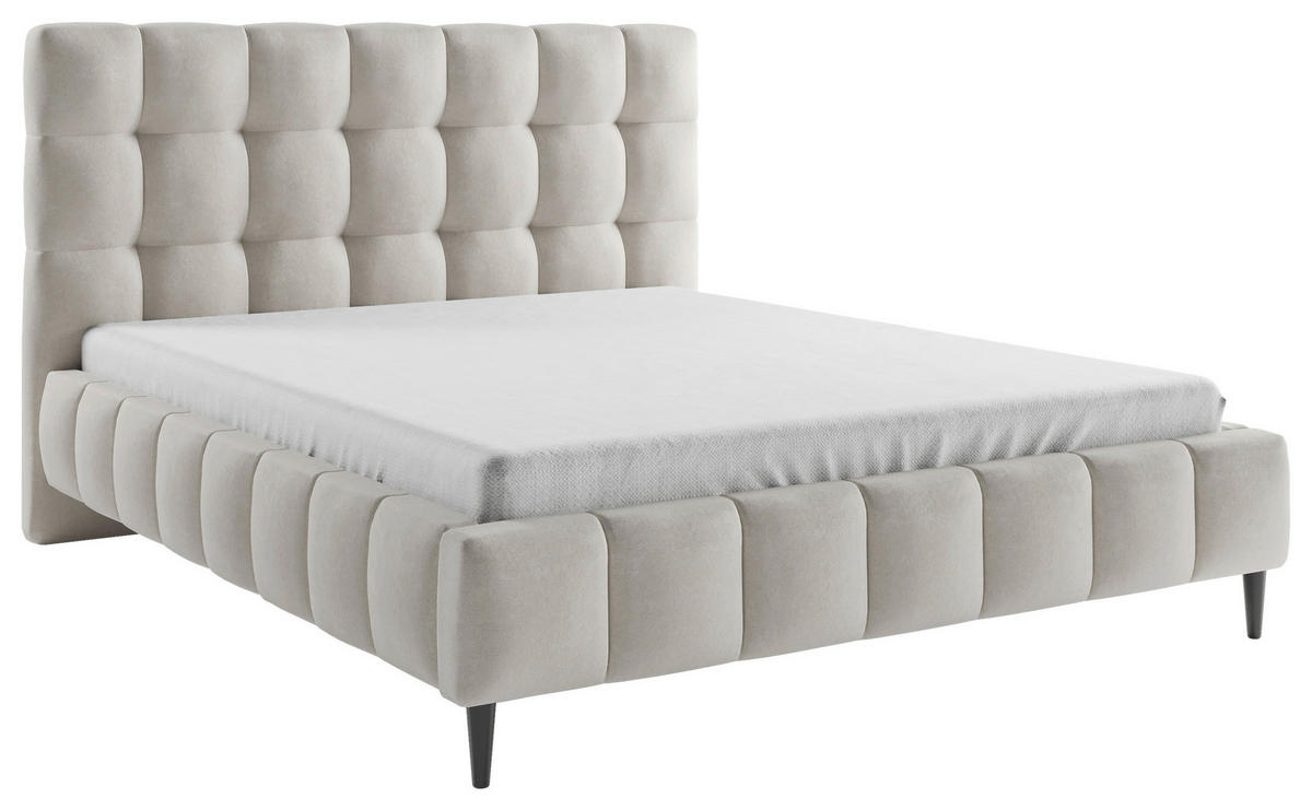 POLSTERBETT 160/200 cm  in Beige  - Beige/Schwarz, Modern, Holzwerkstoff/Textil (160/200cm) - MID.YOU
