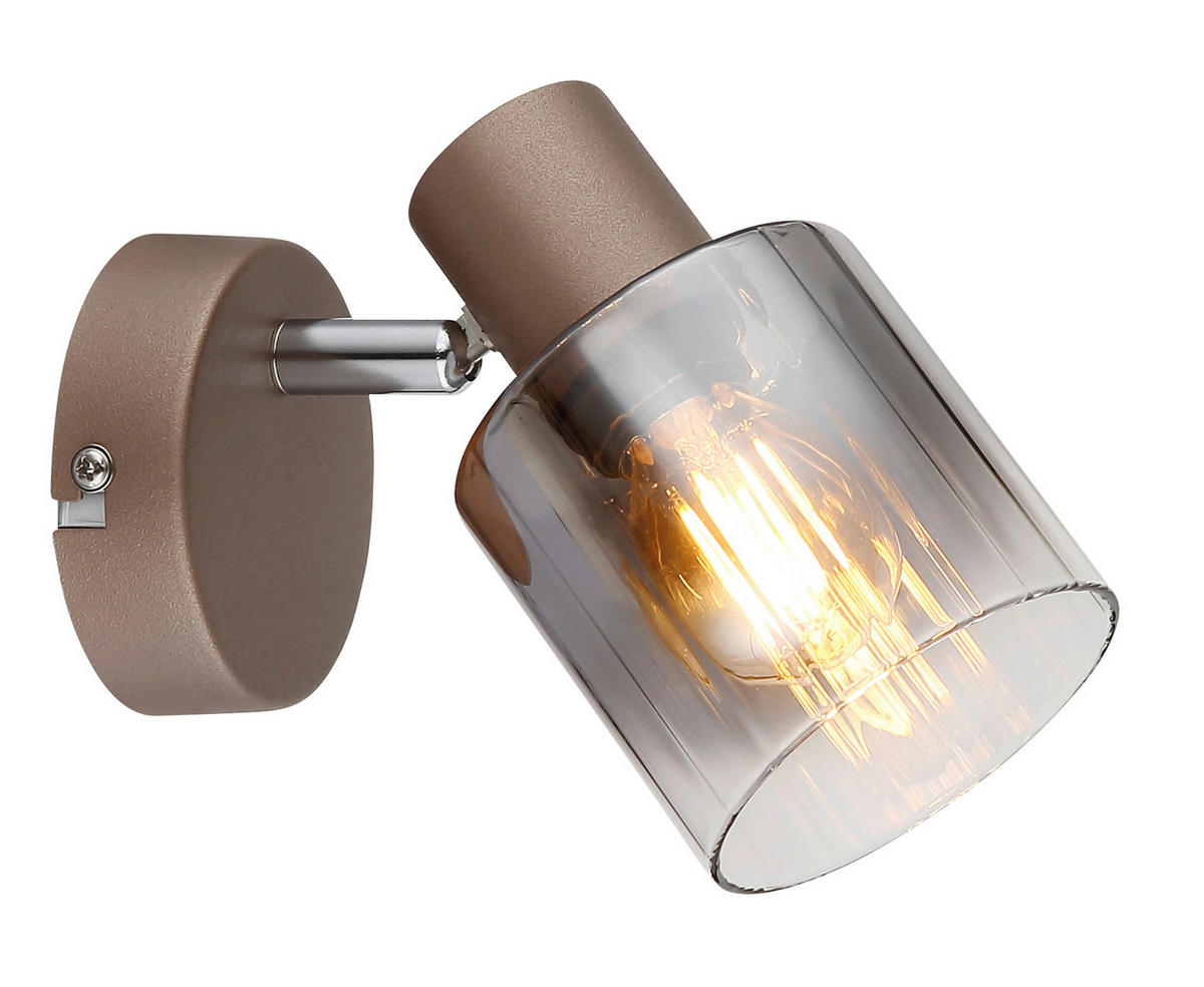 STRAHLER 8/12,5 cm   - Klar/Chromfarben, Design, Glas/Metall (8/12,5cm) - Globo