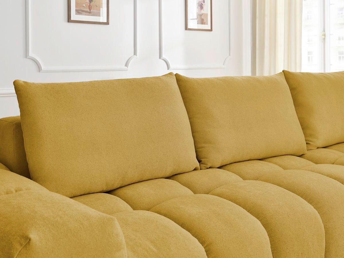 ECKSOFA Ottomane rechts  EVEREST Gelb Struktur  - Gelb/Schwarz, MODERN, Kunststoff/Textil (352/210cm)