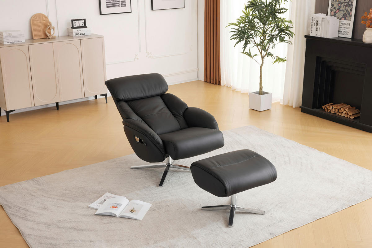 MASÁŽNÍ KŘESLO, textil, kůže, černá - barvy stříbra/černá, Design, kov/textil (76/107/82cm) - Livetastic