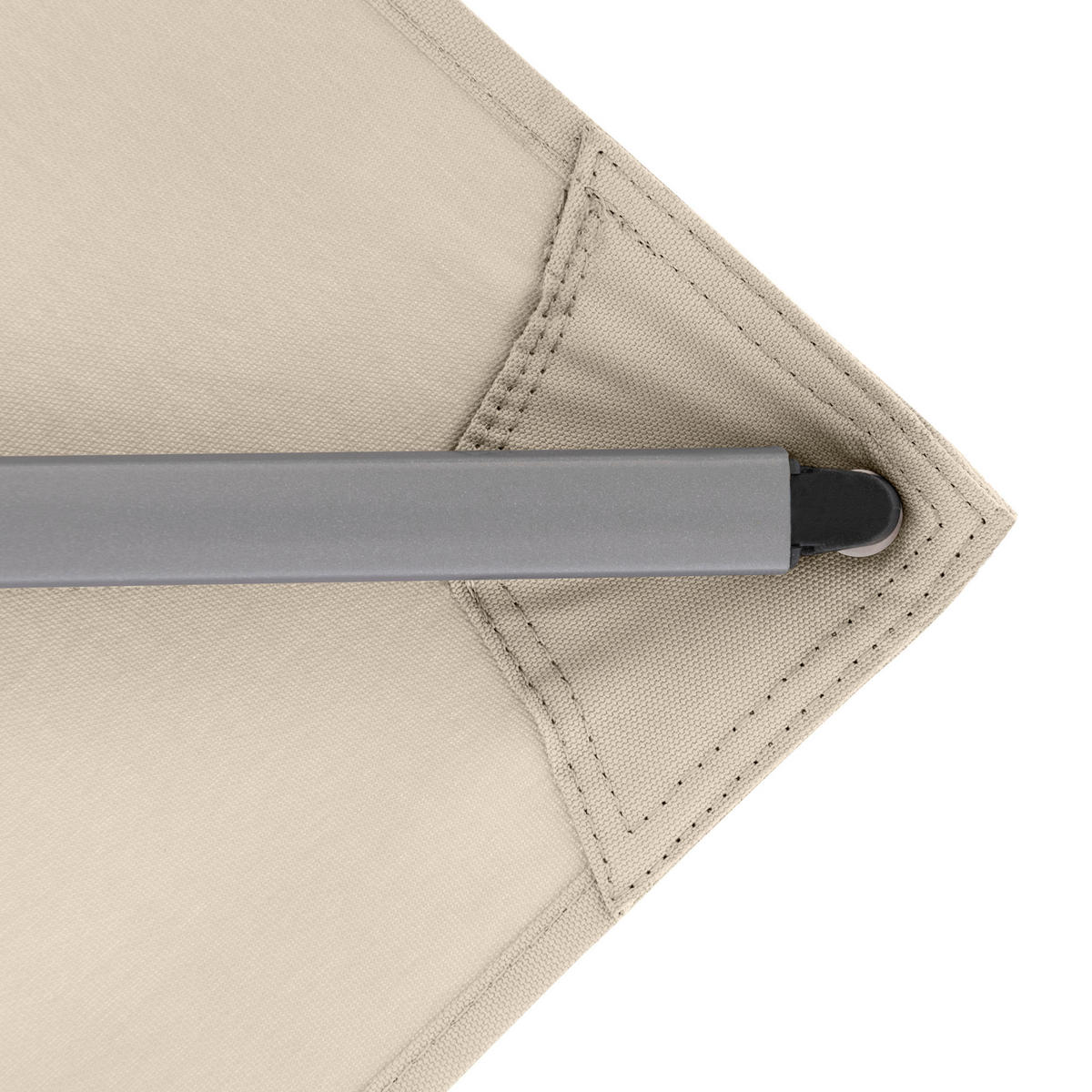 AMPELSCHIRM 320x320 cm Naturfarben  - Silberfarben/Alufarben, KONVENTIONELL, Textil/Metall (320/320cm) - KNIRPS