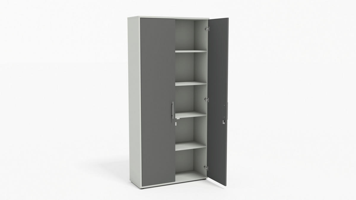 AKTENSCHRANK Anthrazit, Hellgrau  - Anthrazit/Hellgrau, MODERN, Holzwerkstoff (128,5/185,6/33cm) - MID.YOU