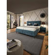 POLSTERBETT 180/200 cm,  in Blau, Bettkasten, Lattenroste, Matratzen, H2 + H3 = mittel + fest  - Blau/Anthrazit, Design, Holz/Textil (180/200cm) - Voleo