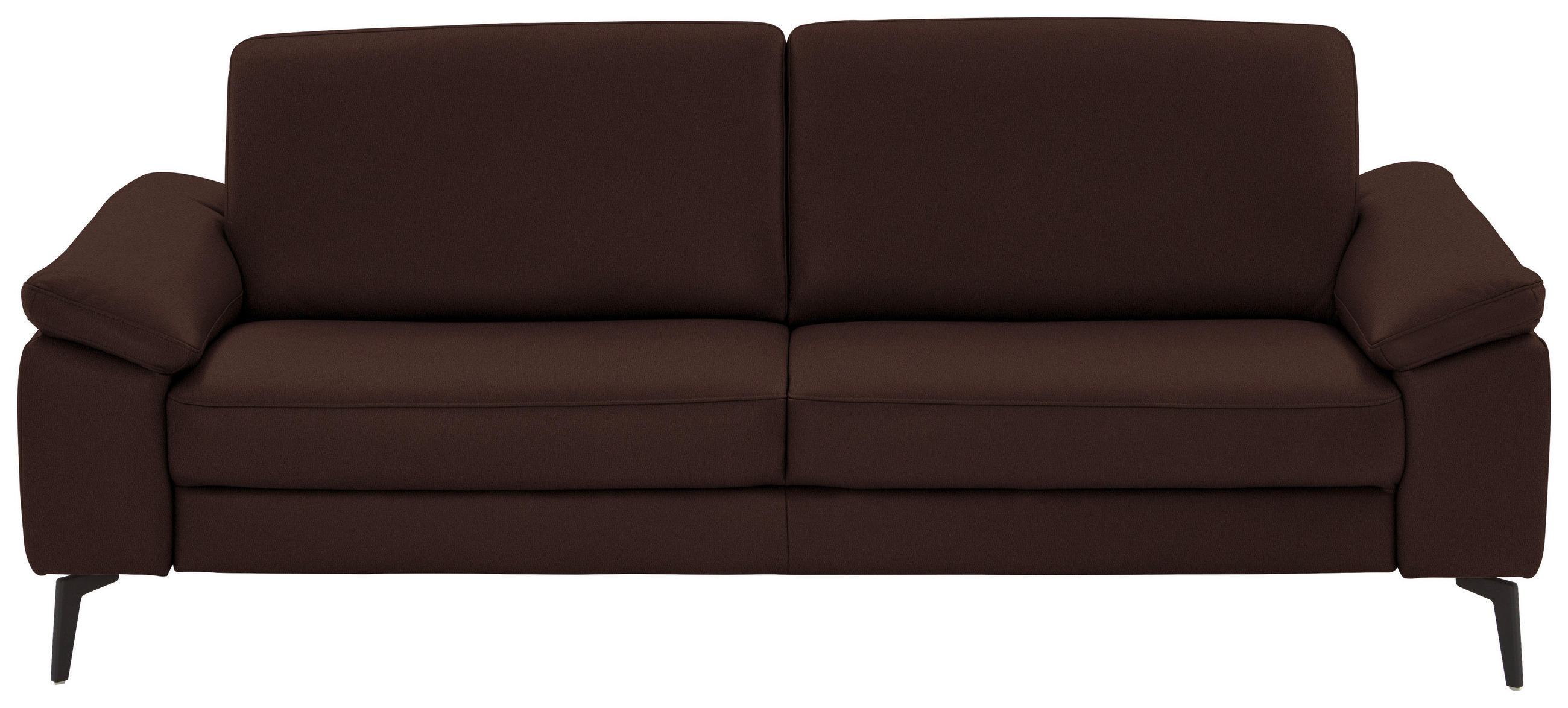 3-SITZER-SOFA in Leder Braun  - Schwarz/Braun, Design, Leder/Metall (224/88/100cm) - Valdera