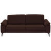3-SITZER-SOFA in Echtleder Braun  - Schwarz/Braun, Design, Leder/Metall (224/88/100cm) - Valdera