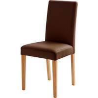 STUHL Lederlook Braun, Buchefarben  - Buchefarben/Braun, KONVENTIONELL, Holz/Textil (44/92/57cm) - Carryhome