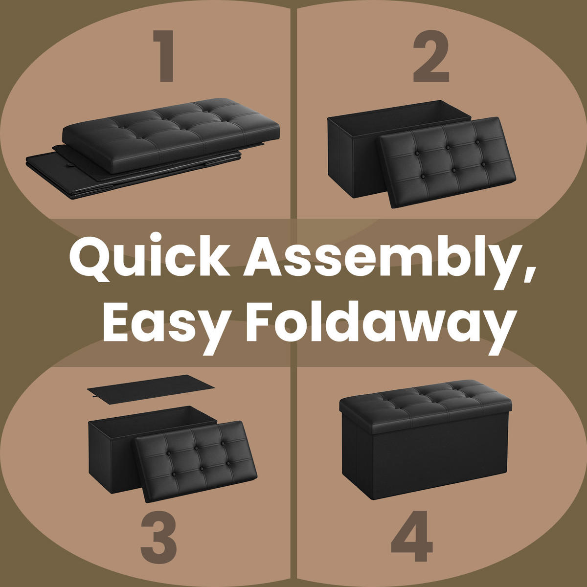 SITZBOX in Leder, Holzwerkstoff Schwarz  - Schwarz, Basics, Leder/Holzwerkstoff (76/38/38cm)