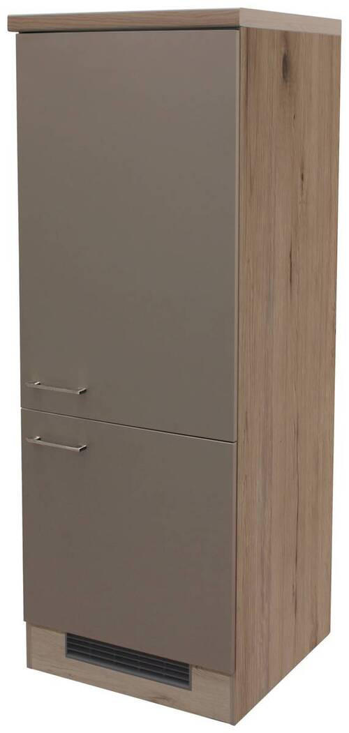 GERÄTEUMBAUSCHRANK 60/161,6/57 cm  in Champagner  - Champagner/Edelstahlfarben, MODERN, Holzwerkstoff/Metall (60/161,6/57cm) - FlexWell