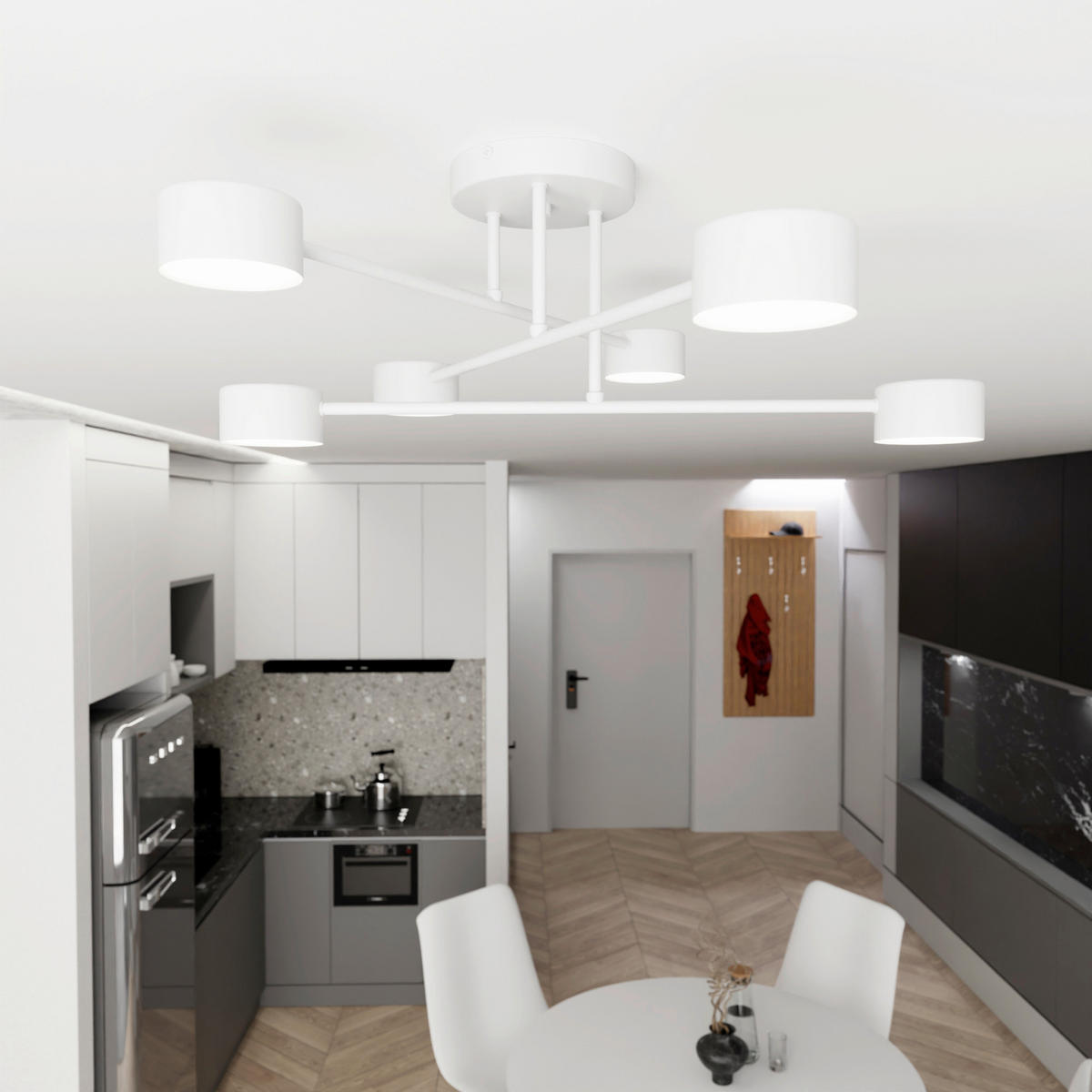 DECKENLEUCHTE 60/60/20 cm  - Schwarz, Design, Metall (60/60/20cm)