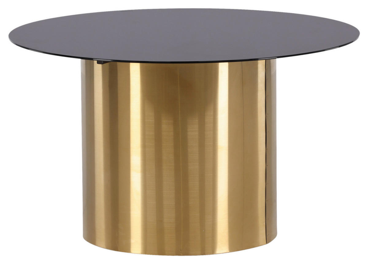 SOFFBORD i metall, glas 80/80/46 cm  - svart/guldfärgad, Design, metall/glas (80/80/46cm) - Livetastic