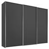 SCHWEBETÜRENSCHRANK  in Anthrazit  - Anthrazit/Alufarben, Design, Holzwerkstoff/Metall (280/222/68cm) - Moderano