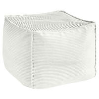 POUF in Weiß Textil  - Weiß, KONVENTIONELL, Textil (66/40/66cm) - Hom`in