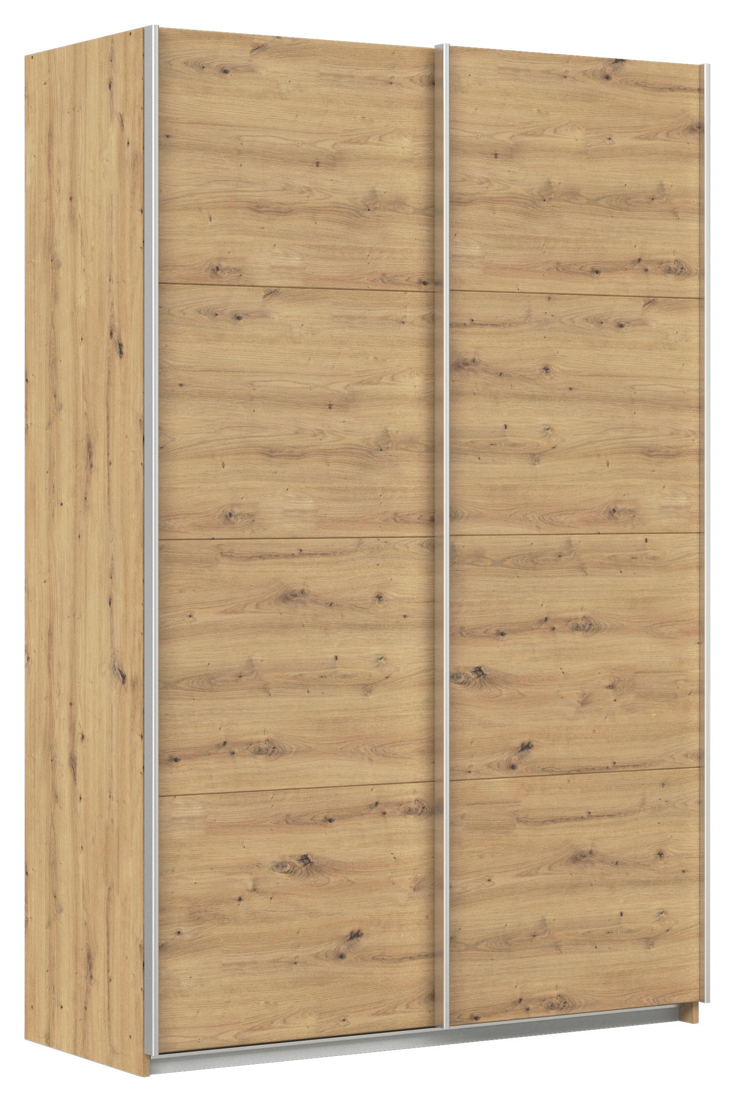 SCHWEBETÜRENSCHRANK  in Eiche Artisan  - Alufarben/Eiche Artisan, KONVENTIONELL, Holzwerkstoff/Metall (136/229/62cm) - Xora