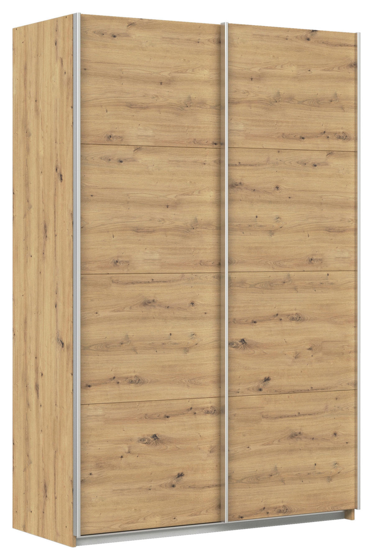 SCHWEBETÜRENSCHRANK  in Eiche Artisan  - Alufarben/Eiche Artisan, KONVENTIONELL, Holzwerkstoff/Metall (136/229/62cm) - Xora