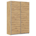 SCHWEBETÜRENSCHRANK  in Eiche Artisan  - Alufarben/Eiche Artisan, KONVENTIONELL, Holzwerkstoff/Metall (136/210/62cm) - Xora